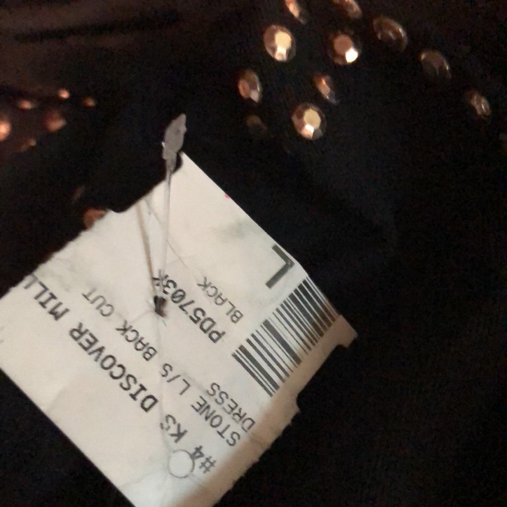 💲SOLD 💲SOLD PRIVY Black dress studded details stretch Sz M - Picture 12 of 12